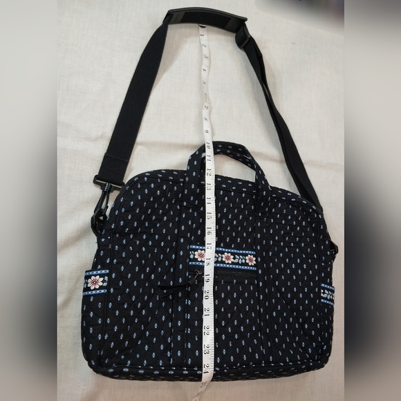 NWT Vera Bradley Retired Alpine Black Metro Laptop Messenger Travel Shoulder Bag - Picture 8 of 16